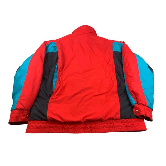 Vintage Profile Mens Extra Large Red Blue Black Ski Puffer Jacket Coat - Picture 2 of 9